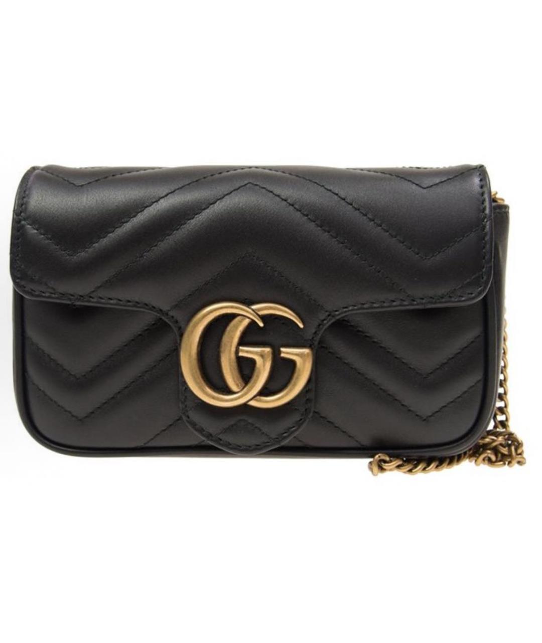 GUCCI Черная кожаная сумка через плечо, фото 1
