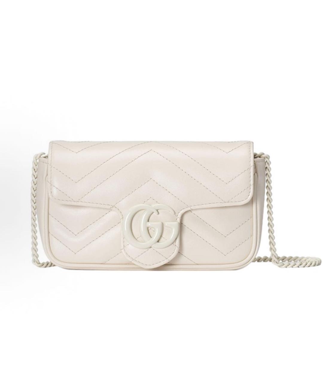GUCCI Белая кожаная сумка через плечо, фото 2