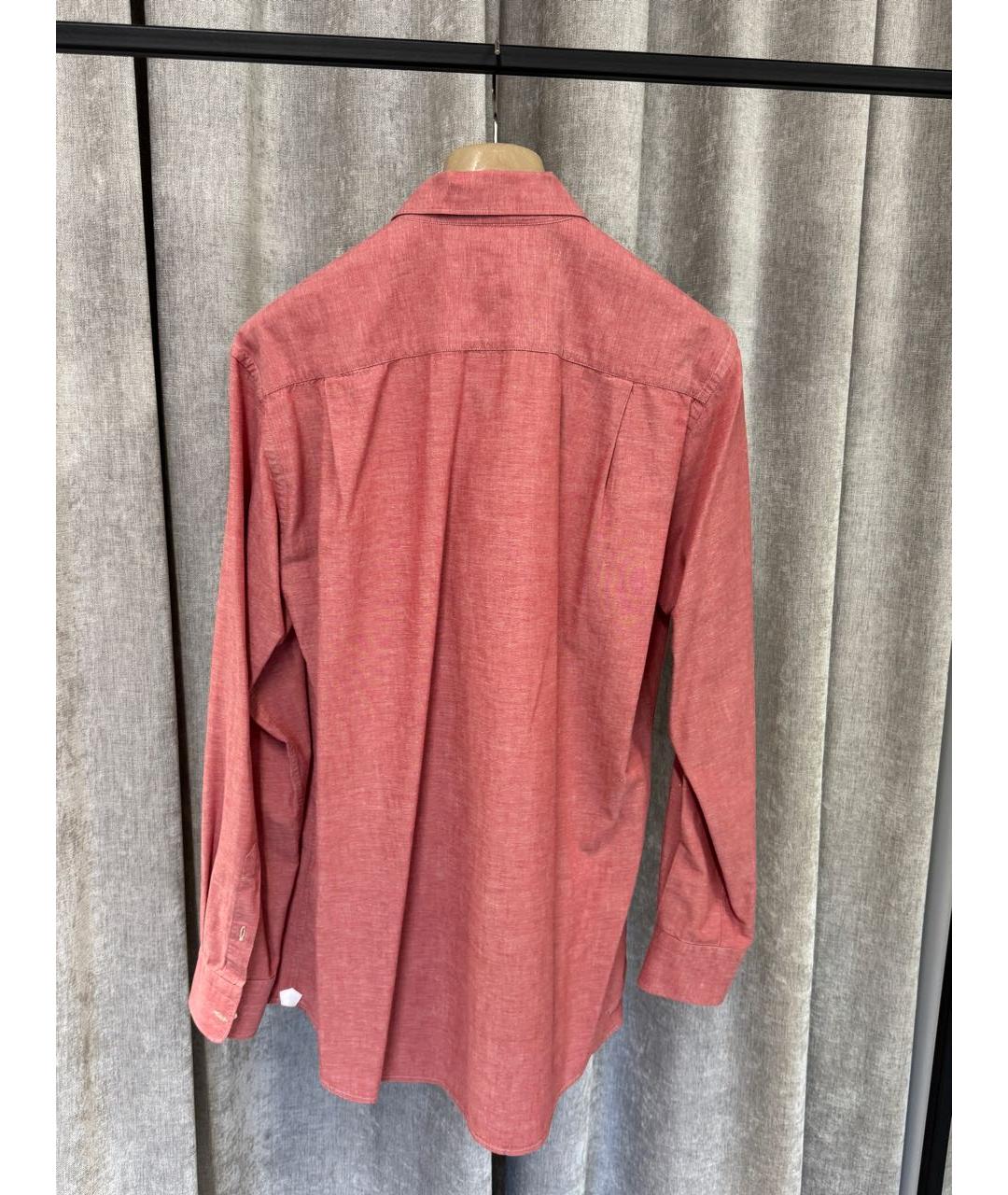 LORO PIANA Коралловая льняная кэжуал рубашка, фото 2