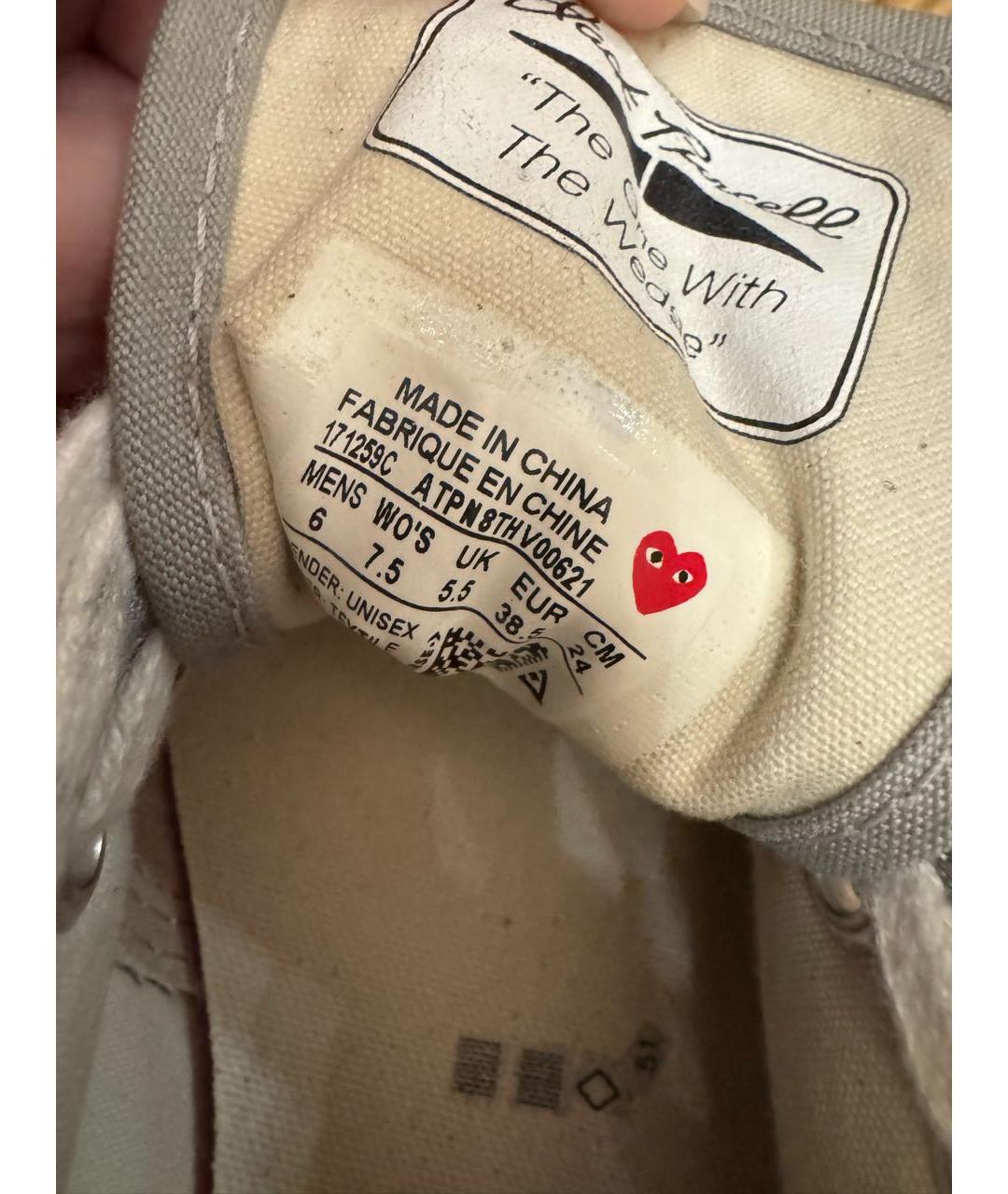 CONVERSE Серые текстильные кеды, фото 4