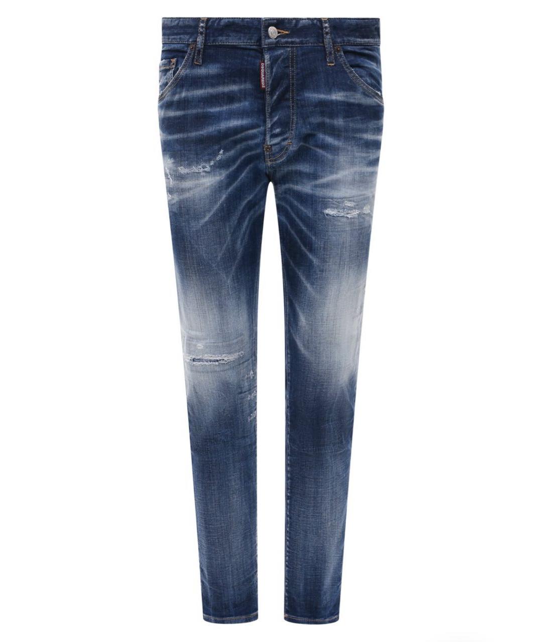 DSQUARED2 Синие хлопко-эластановые джинсы скинни, фото 6