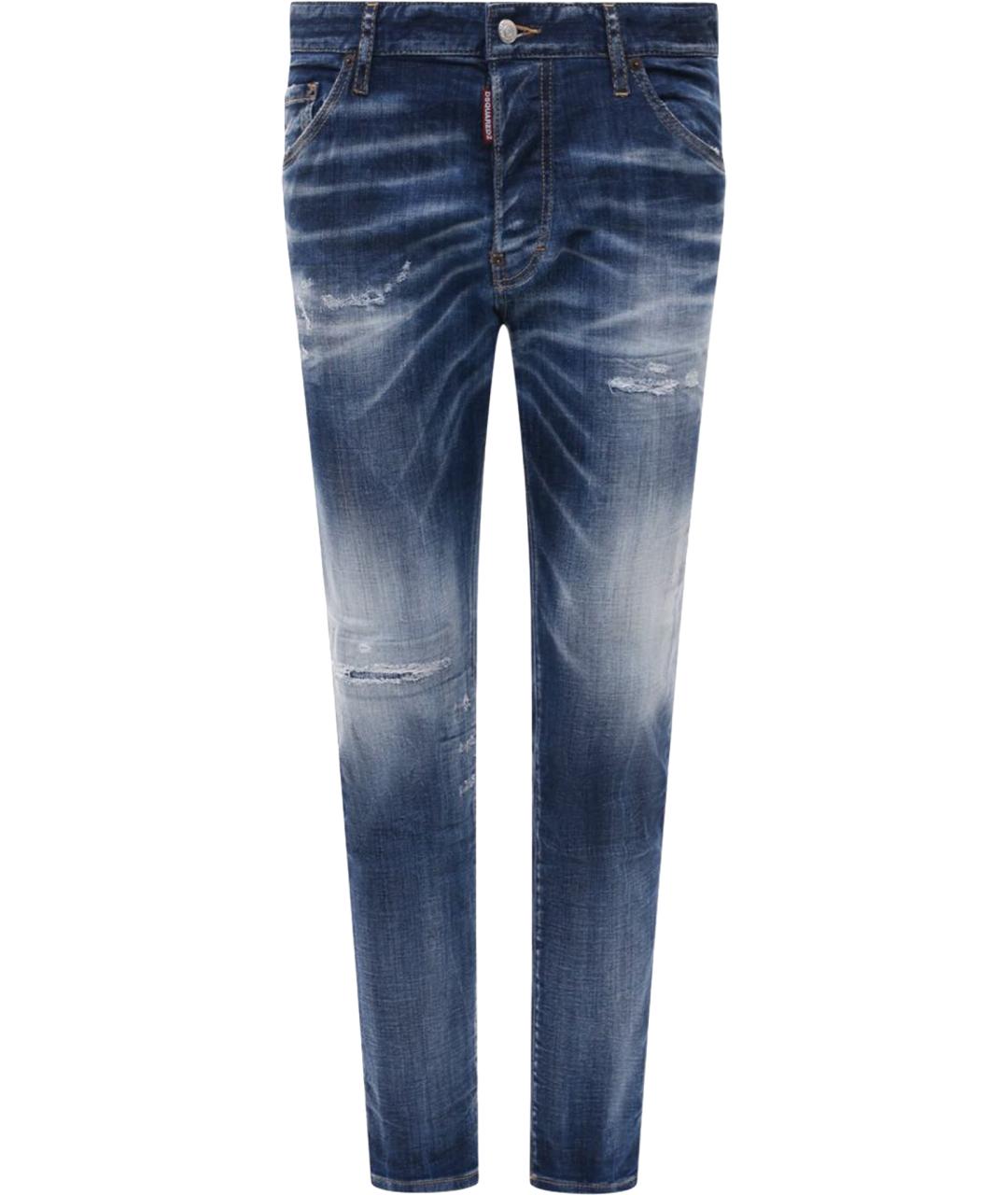 DSQUARED2 Синие хлопко-эластановые джинсы скинни, фото 1