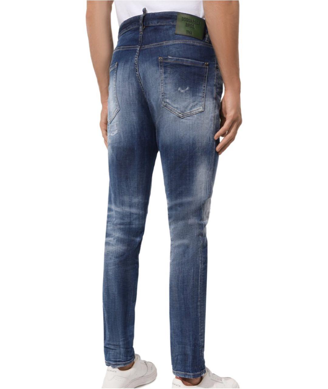 DSQUARED2 Синие хлопко-эластановые джинсы скинни, фото 2