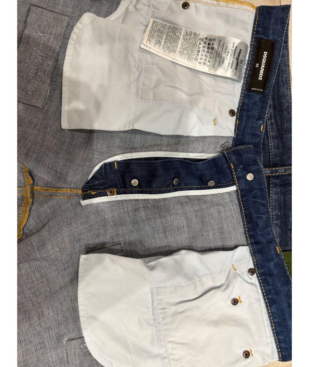 DSQUARED2 Синие хлопко-эластановые джинсы скинни, фото 3