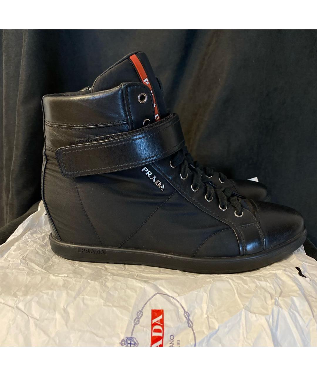 PRADA Черные кожаные ботильоны, фото 9