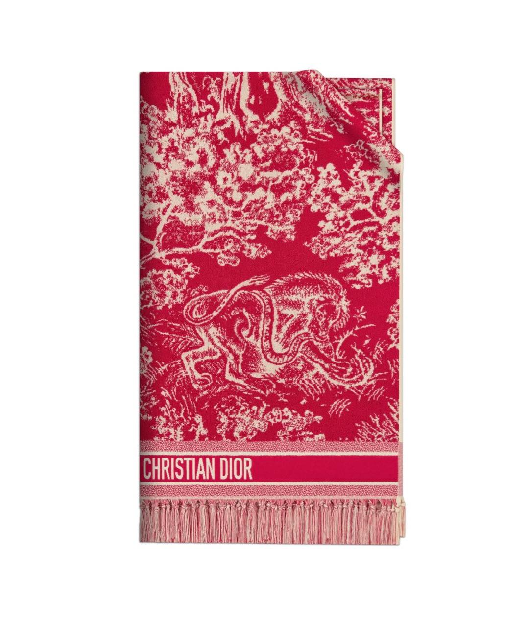 CHRISTIAN DIOR Красный хлопковый платок, фото 4