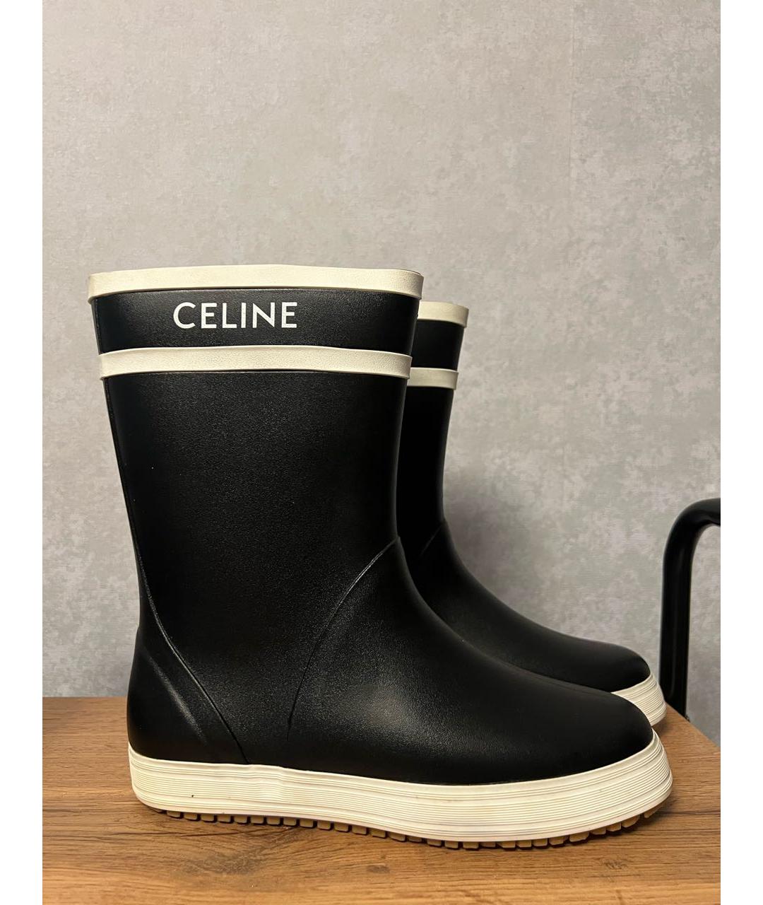 CELINE Черные резиновые сапоги, фото 5