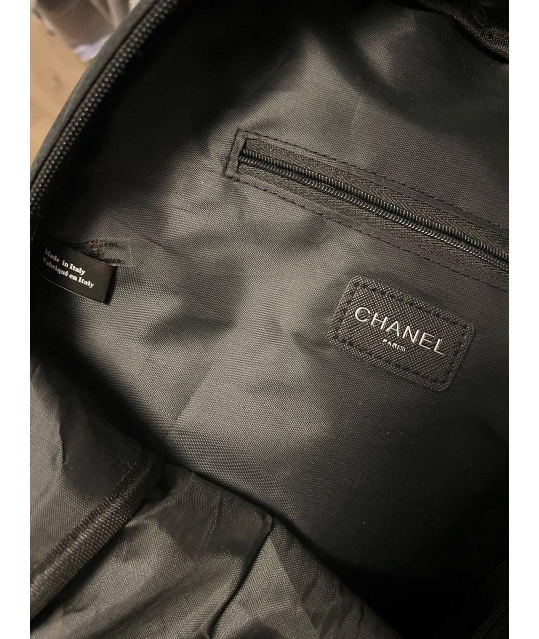 CHANEL Черный тканевый рюкзак, фото 4