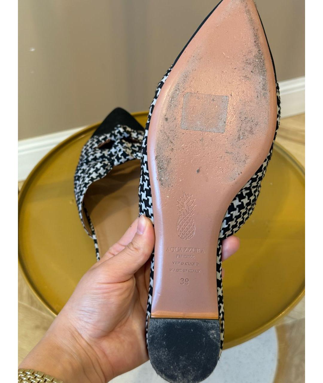 AQUAZZURA Черные мюли, фото 5
