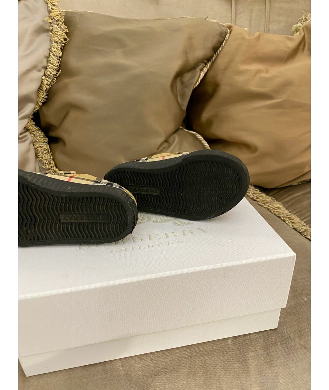 BURBERRY Бежевые кожаные ботинки, фото 5