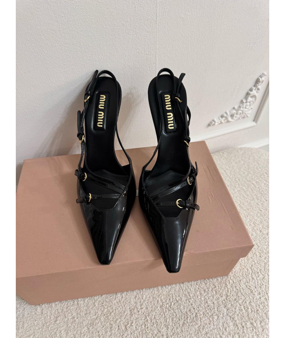 MIU MIU Черные туфли из лакированной кожи, фото 2