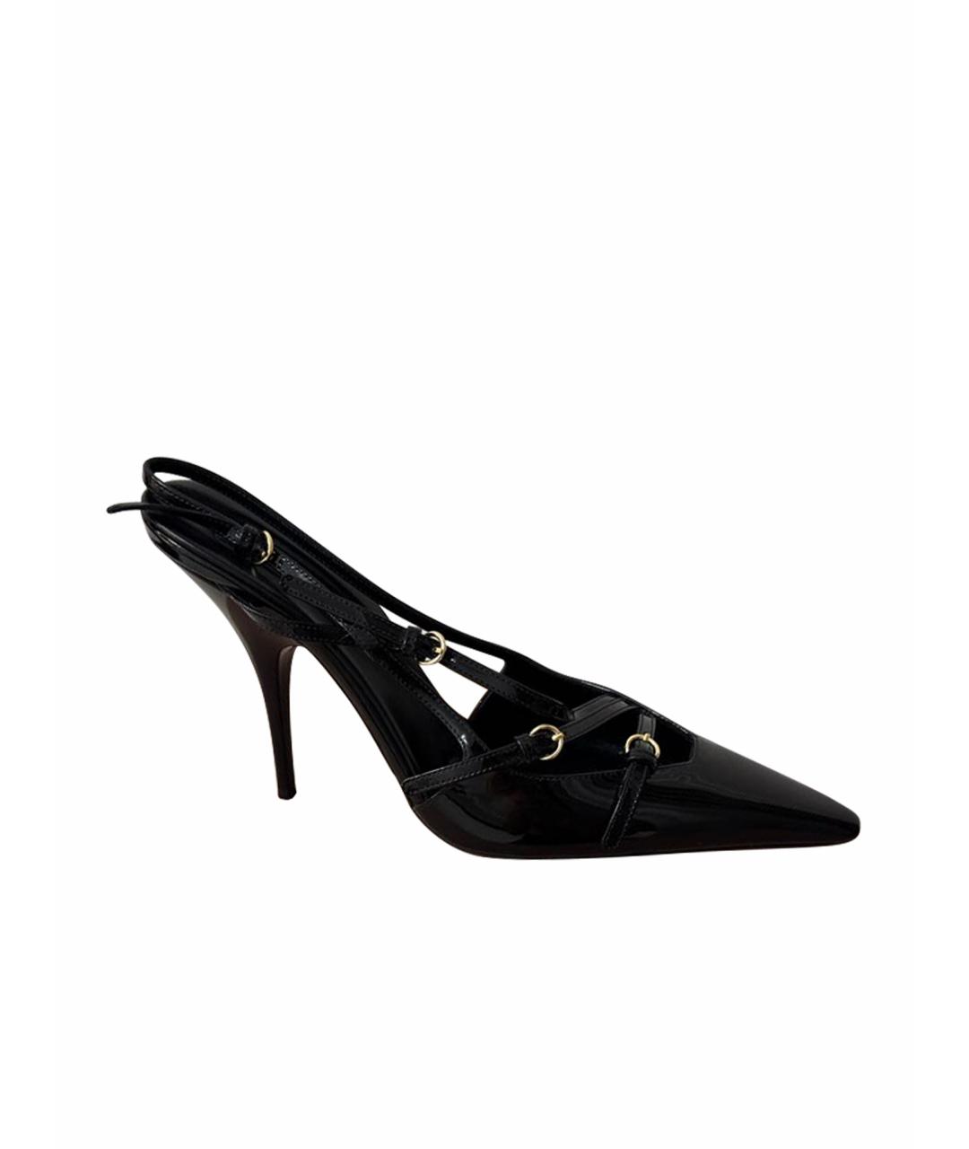 MIU MIU Черные туфли из лакированной кожи, фото 1