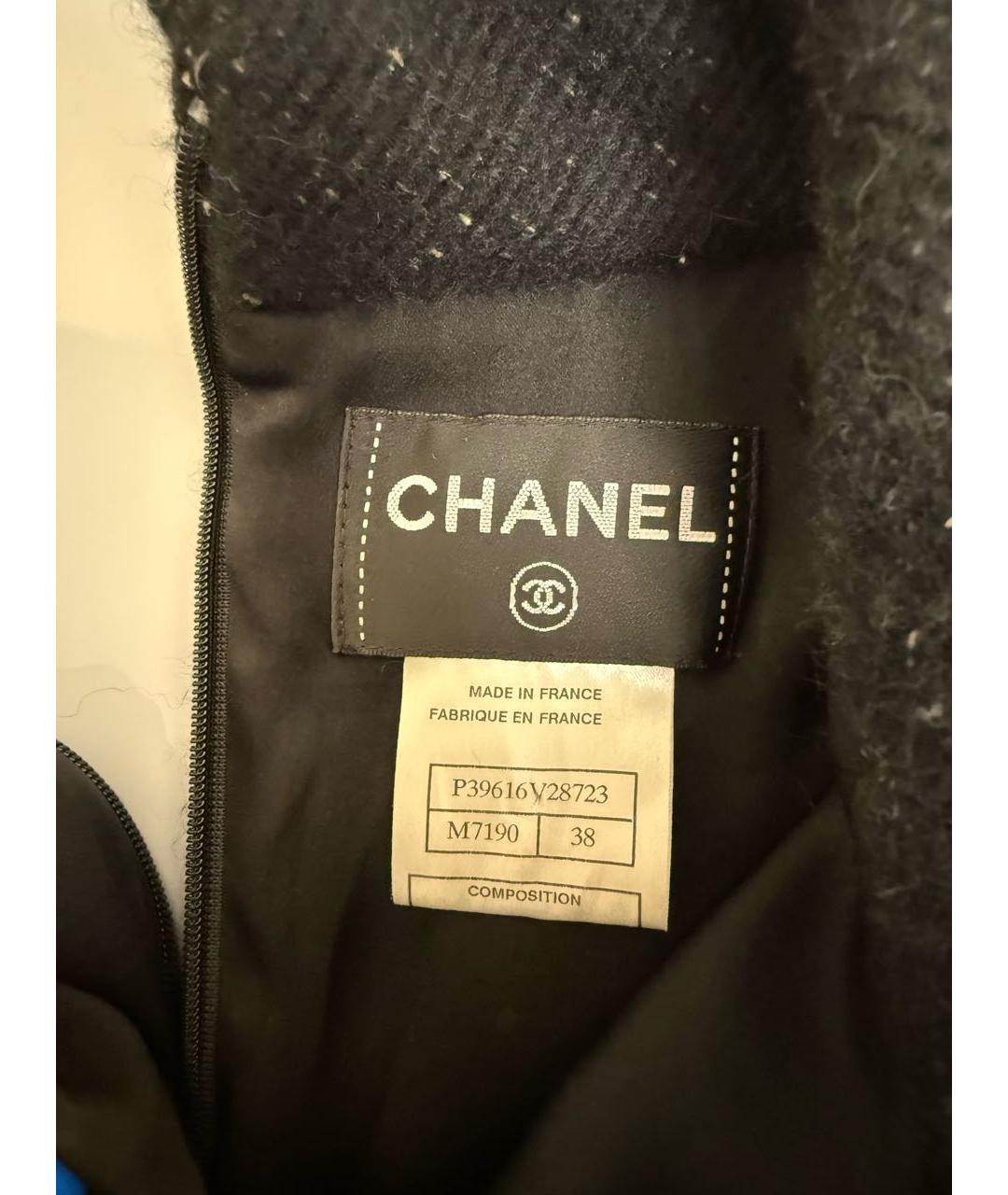 CHANEL Черное кашемировое повседневное платье, фото 3