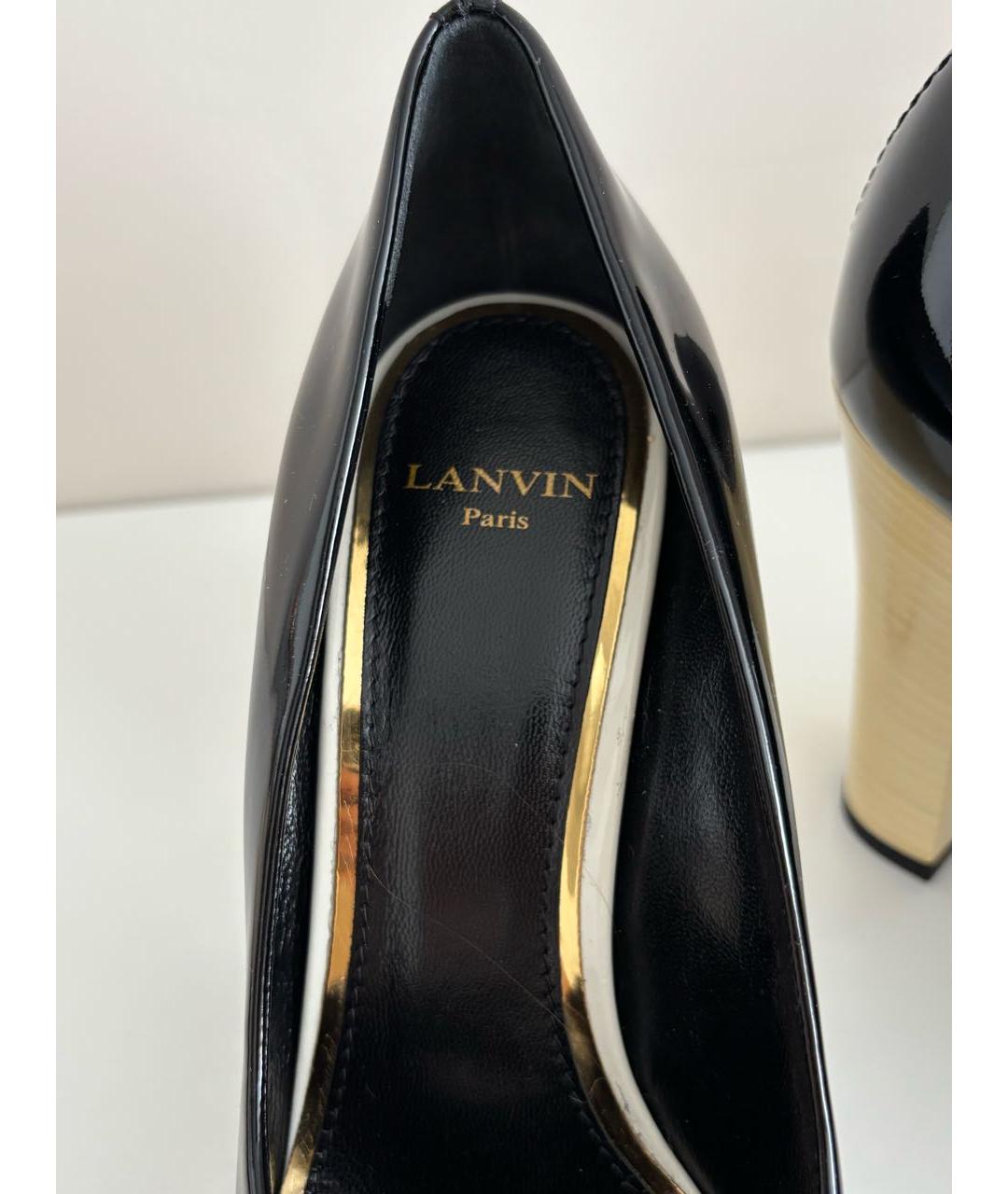 LANVIN Черные туфли из лакированной кожи, фото 8