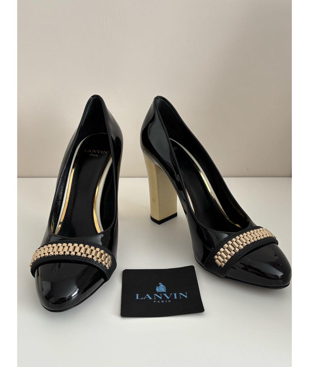 LANVIN Черные туфли из лакированной кожи, фото 7