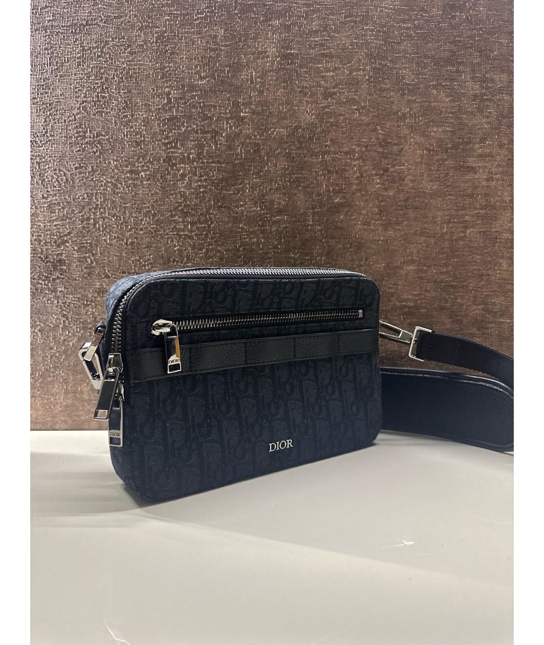 CHRISTIAN DIOR Черная хлопковая сумка на плечо, фото 2