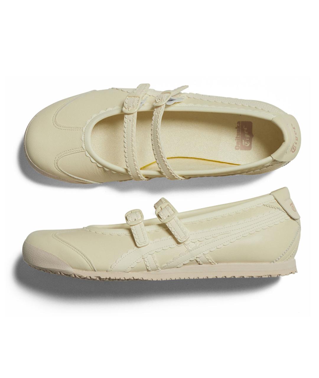 ONITSUKA TIGER Бежевые кожаные балетки, фото 5