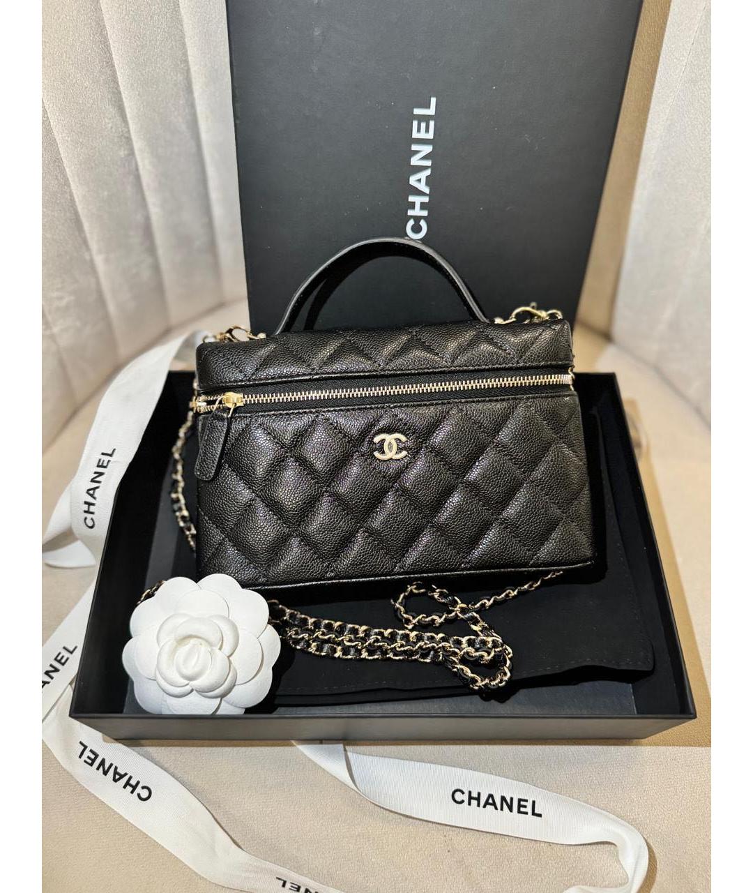 CHANEL Черная кожаная сумка через плечо, фото 3