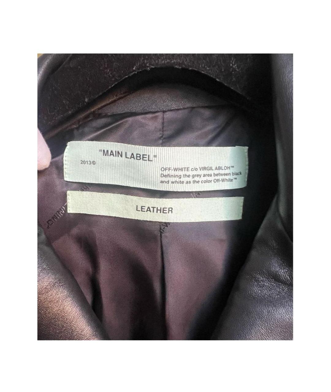 OFF-WHITE Черная кожаная куртка, фото 8
