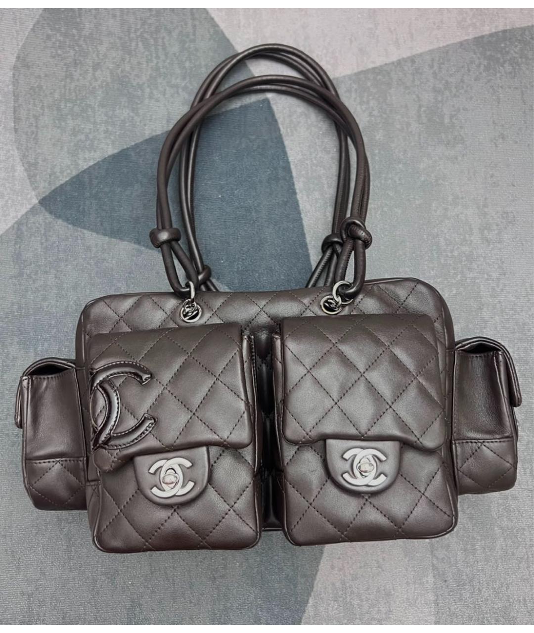 CHANEL Коричневая кожаная сумка через плечо, фото 6
