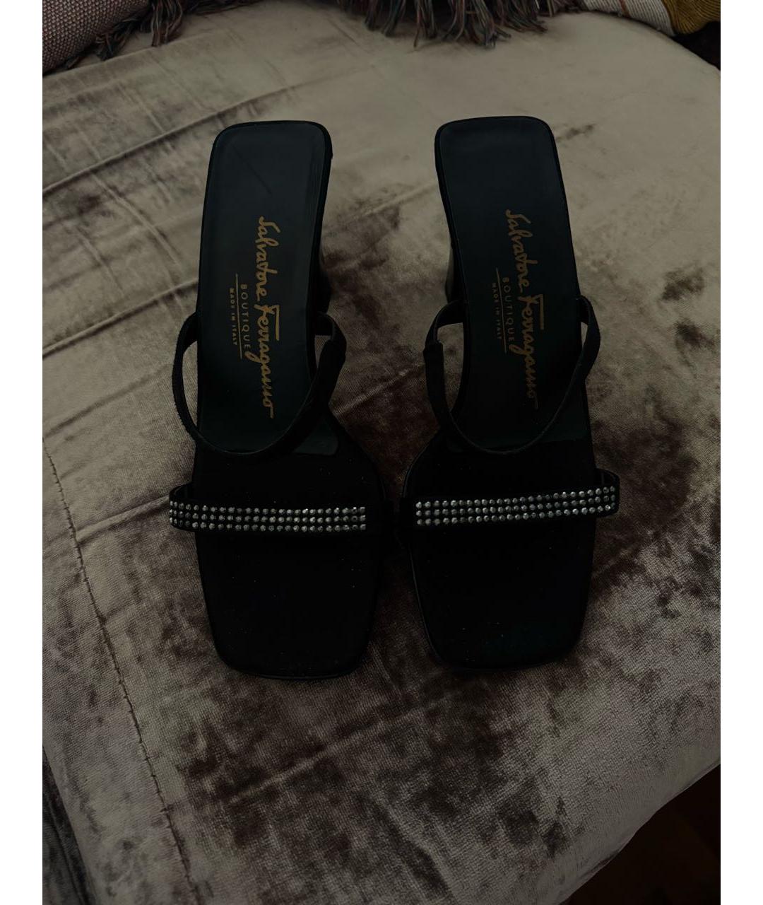 FERRAGAMO Черные босоножки, фото 5