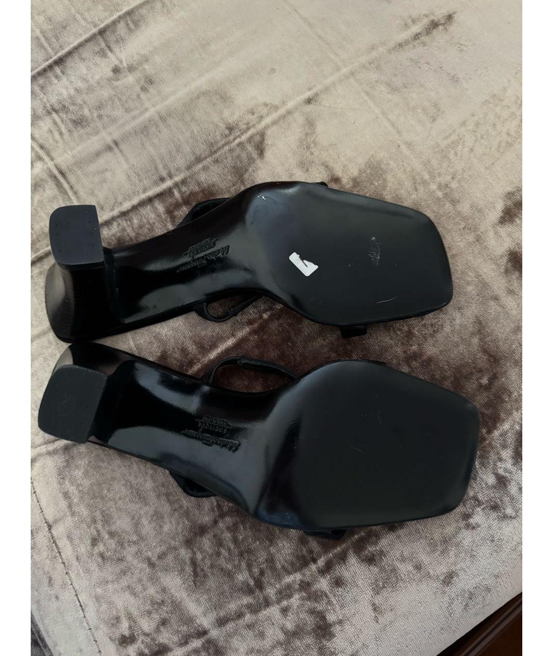 FERRAGAMO Черные босоножки, фото 4