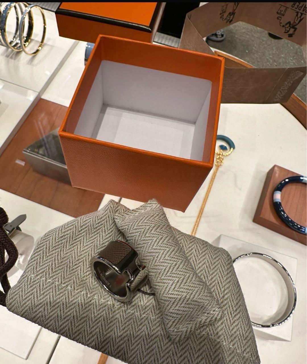 HERMES Коричневое кожаное кольцо, фото 6