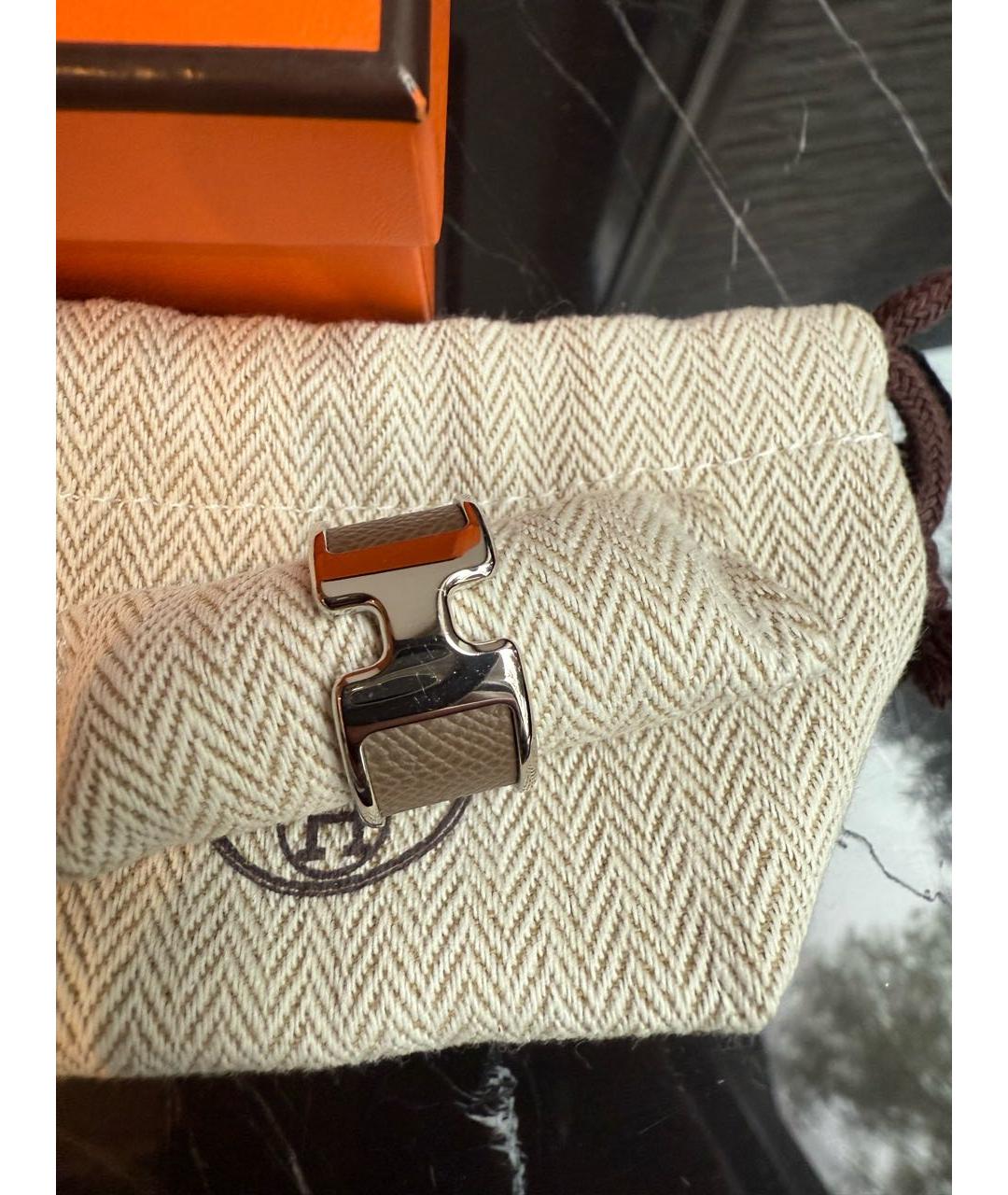 HERMES Коричневое кожаное кольцо, фото 4