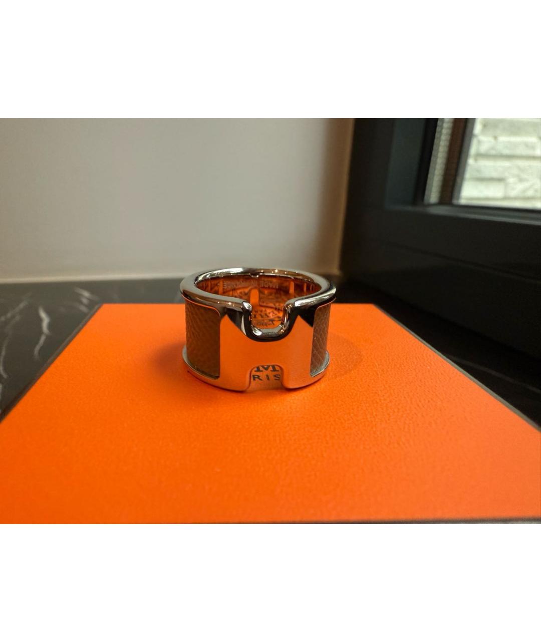 HERMES Коричневое кожаное кольцо, фото 7