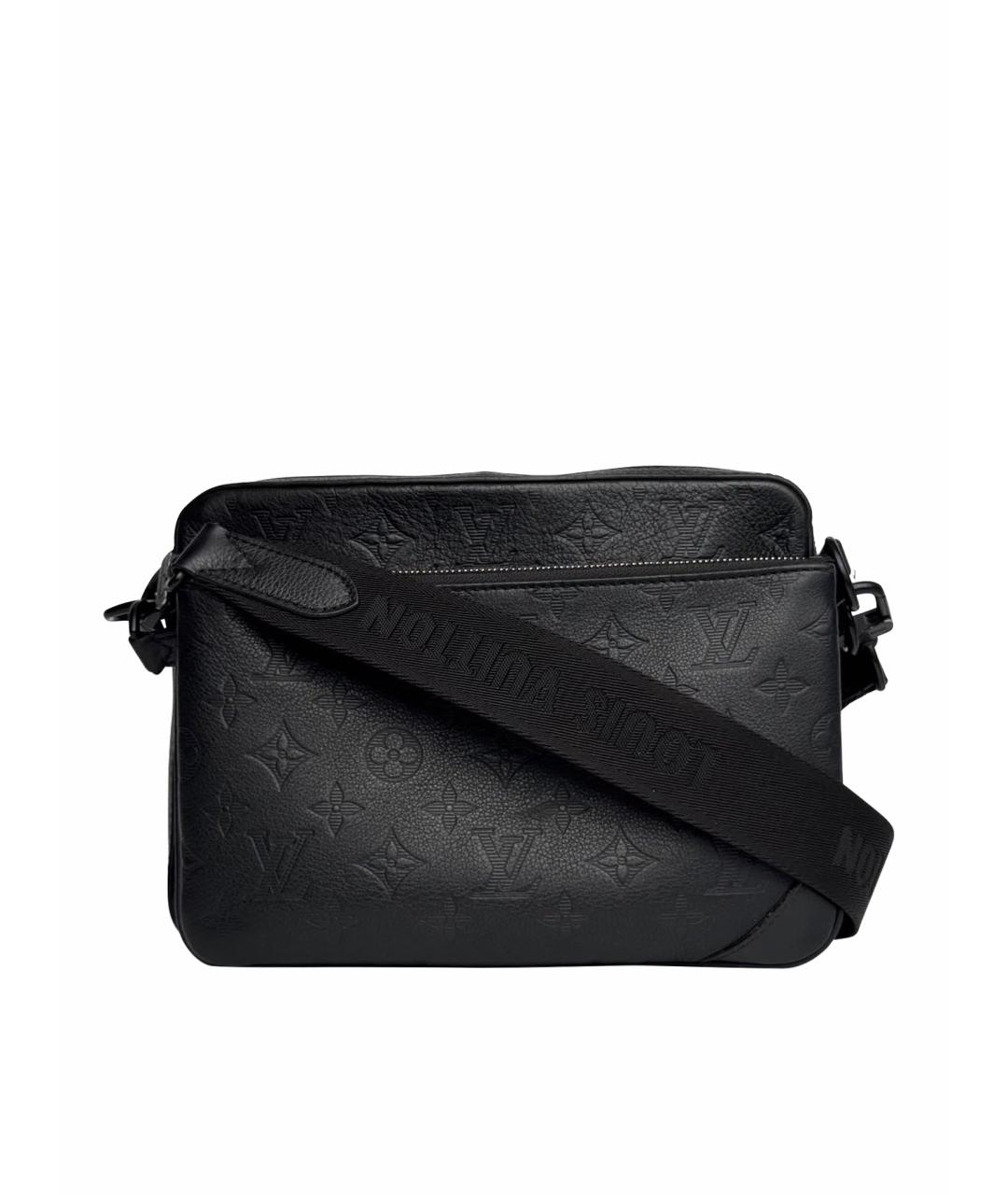 LOUIS VUITTON Черная кожаная сумка на плечо, фото 9