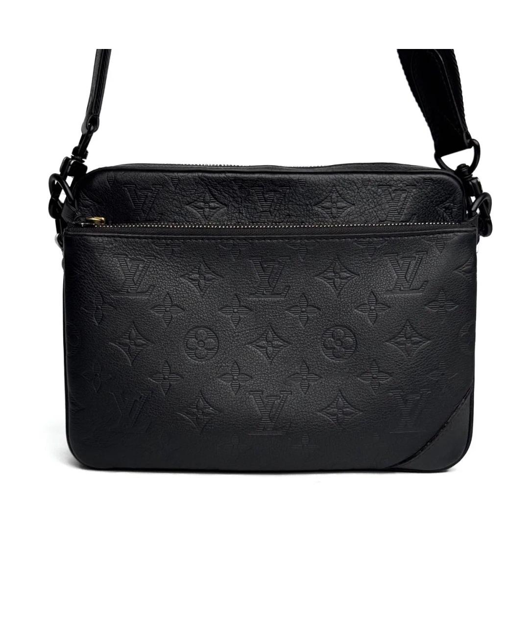 LOUIS VUITTON Черная кожаная сумка на плечо, фото 2