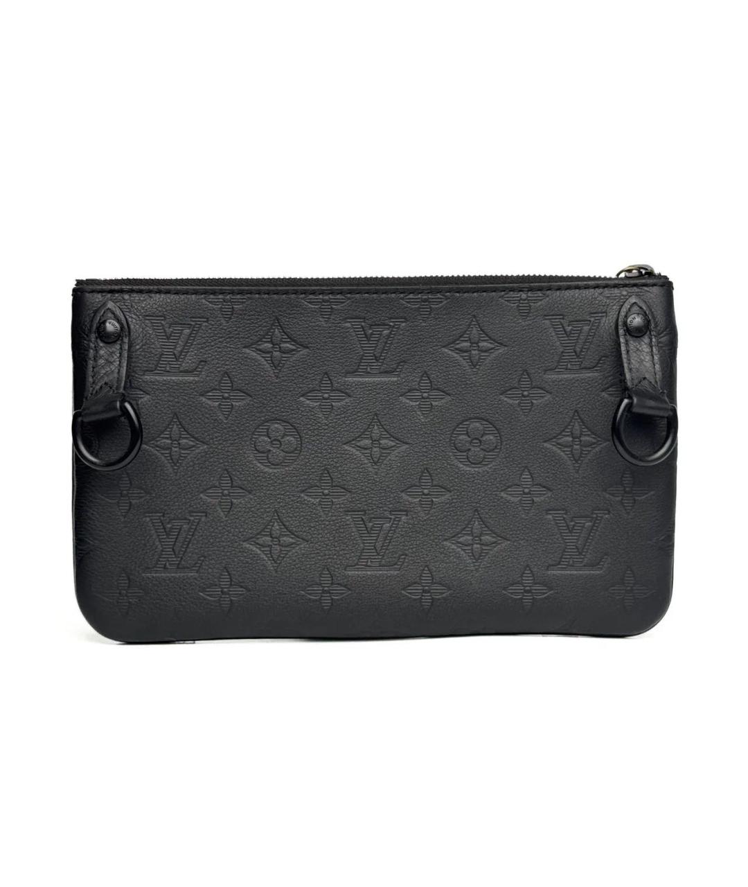 LOUIS VUITTON Черная кожаная сумка на плечо, фото 7