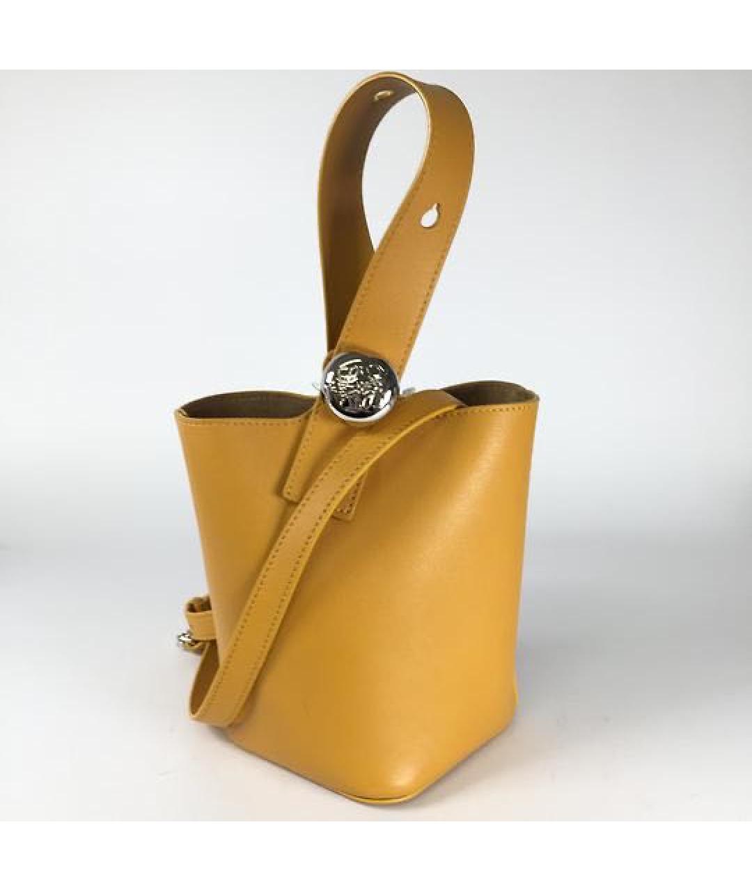 LOEWE Горчичная кожаная сумка тоут, фото 8