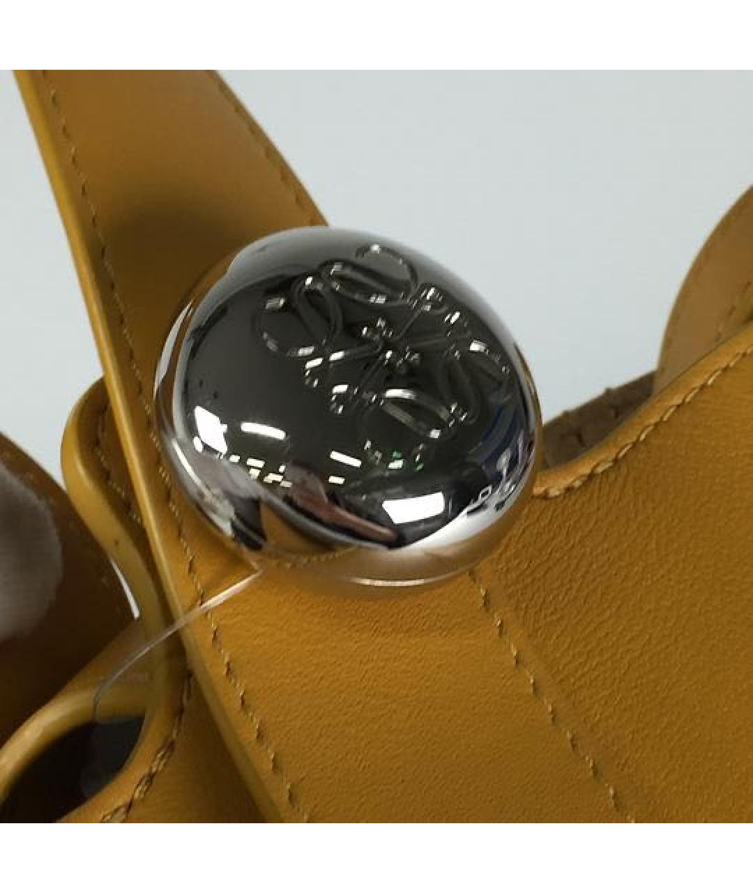 LOEWE Горчичная кожаная сумка тоут, фото 4