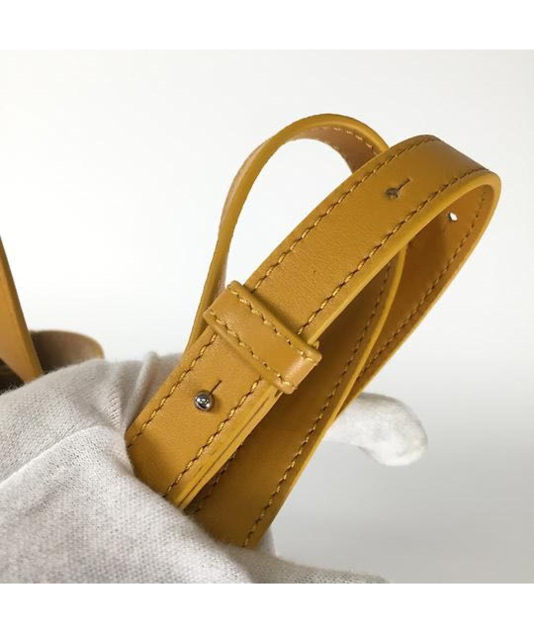 LOEWE Горчичная кожаная сумка тоут, фото 6