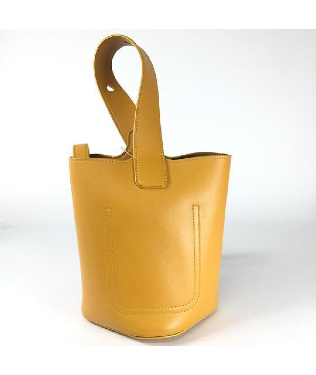 LOEWE Горчичная кожаная сумка тоут, фото 2