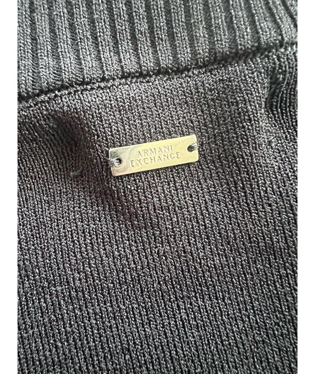ARMANI EXCHANGE Черное вискозное повседневное платье, фото 4