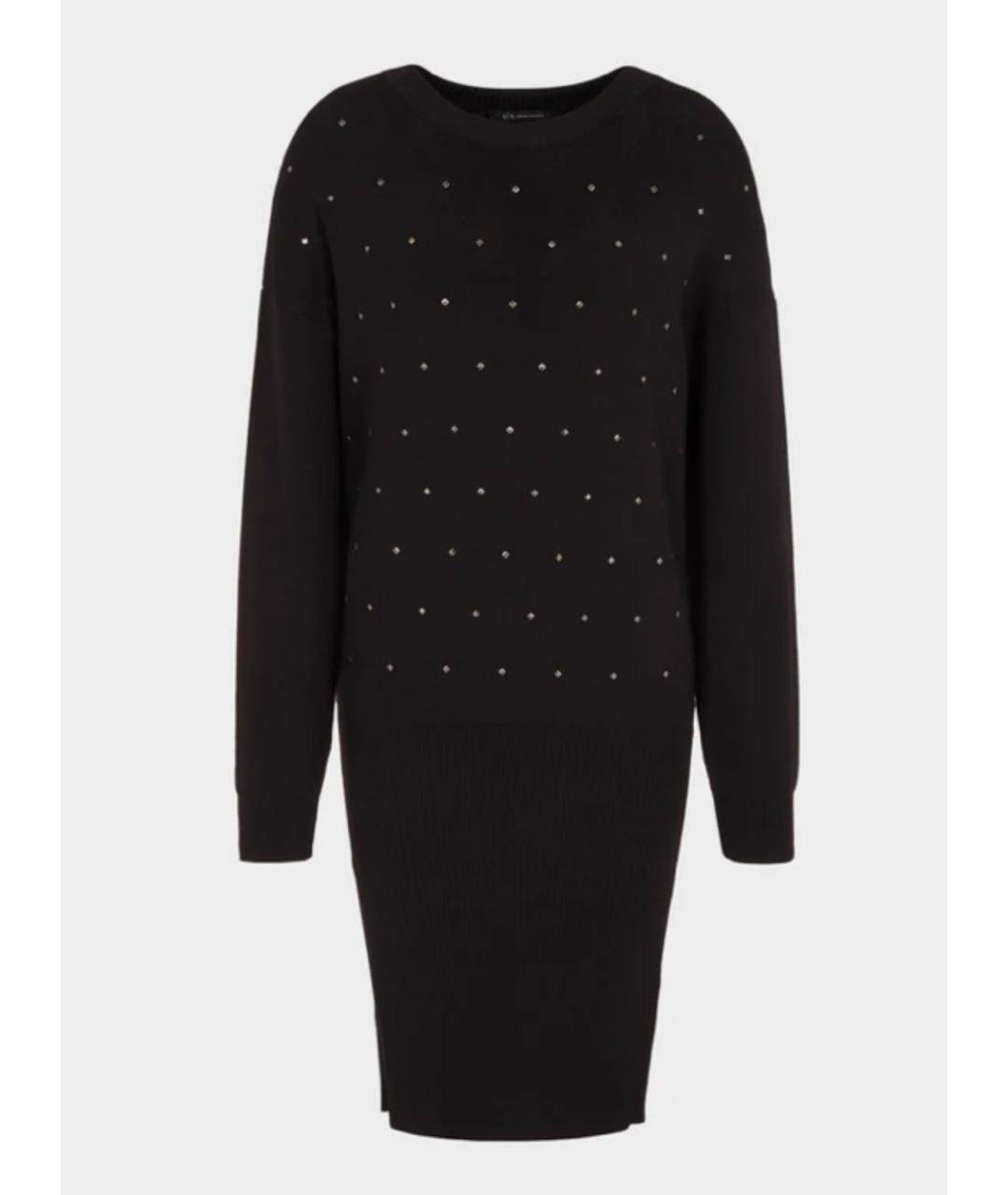 ARMANI EXCHANGE Черное вискозное повседневное платье, фото 8