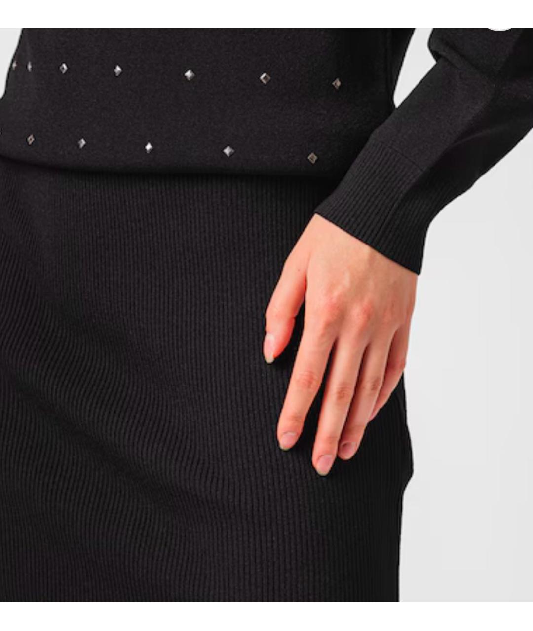 ARMANI EXCHANGE Черное вискозное повседневное платье, фото 7