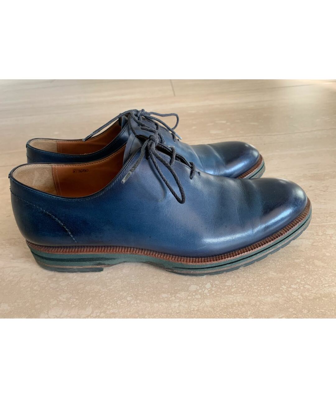 BERLUTI Синие кожаные туфли, фото 9