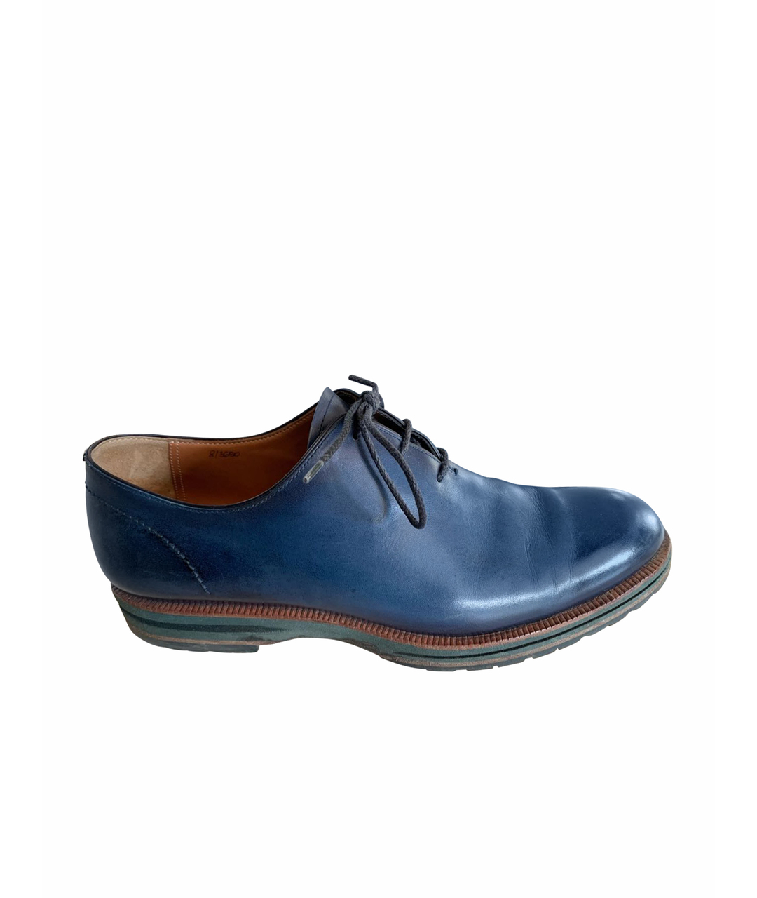 BERLUTI Синие кожаные туфли, фото 1