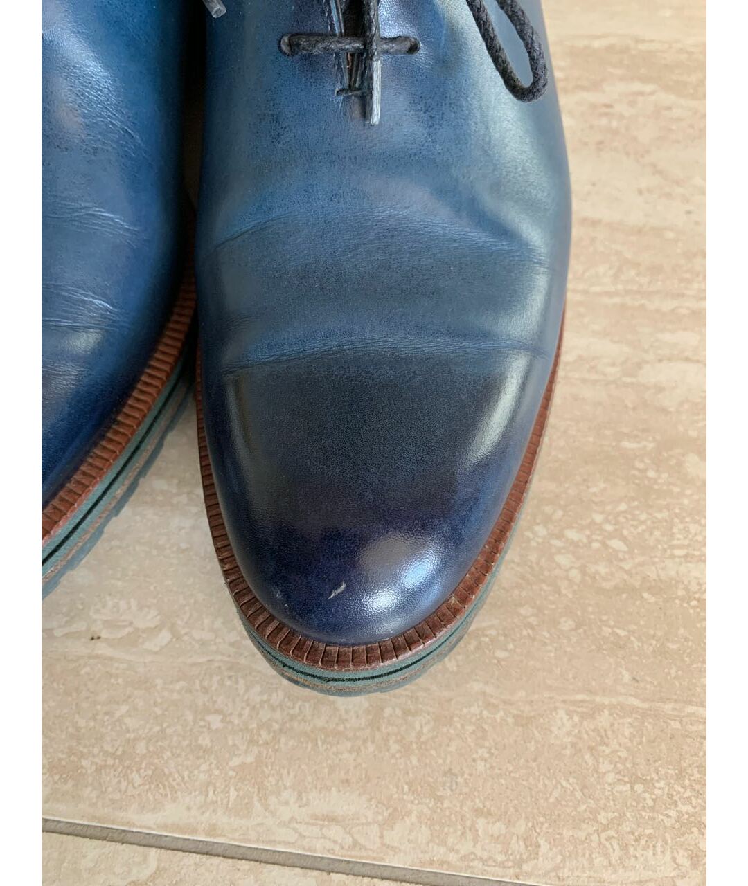 BERLUTI Синие кожаные туфли, фото 7