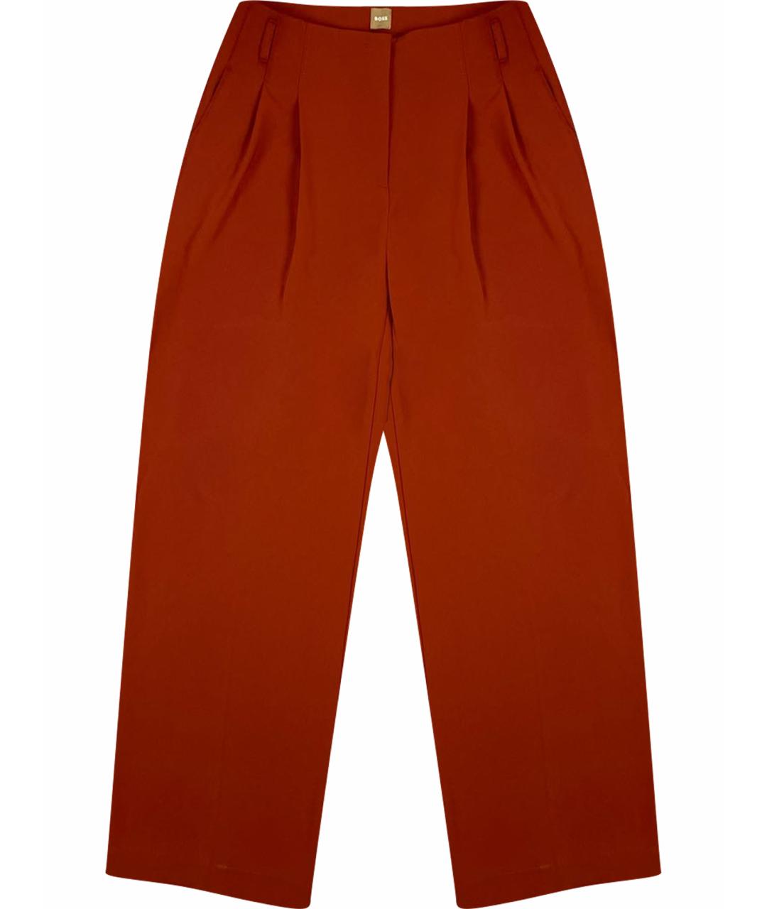 HUGO BOSS Красные синтетические брюки широкие, фото 1