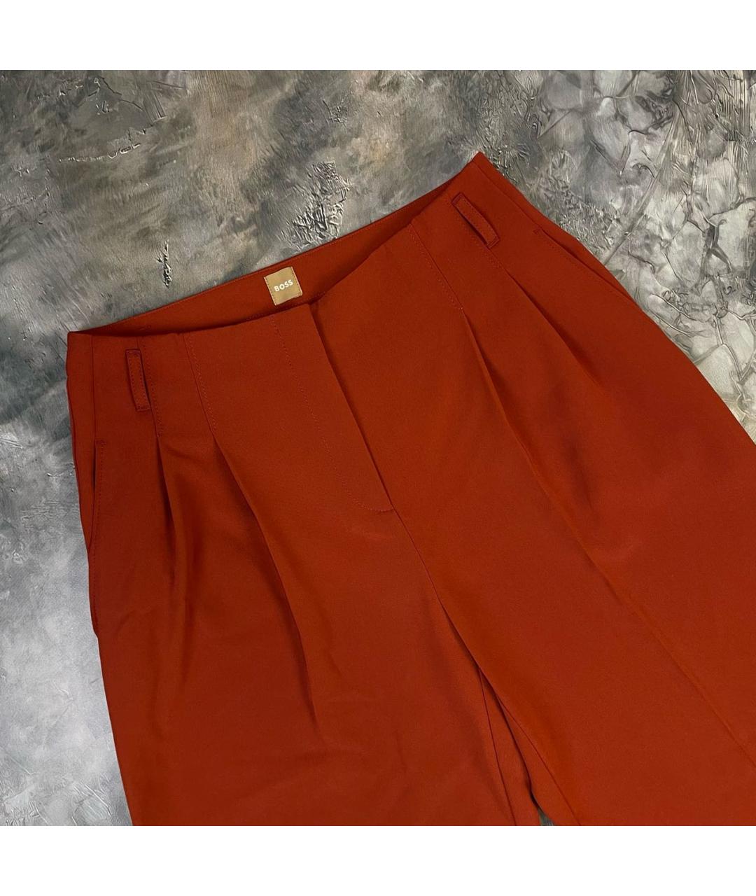 HUGO BOSS Красные синтетические брюки широкие, фото 2