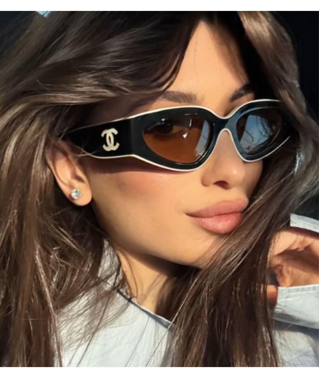 CHANEL Черные пластиковые солнцезащитные очки, фото 2