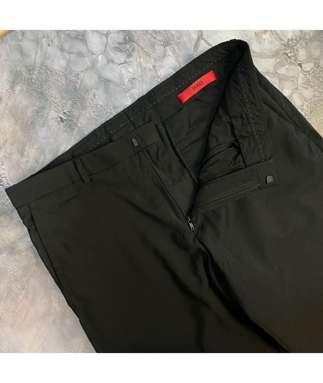 HUGO BOSS Черные шерстяные классические брюки, фото 4