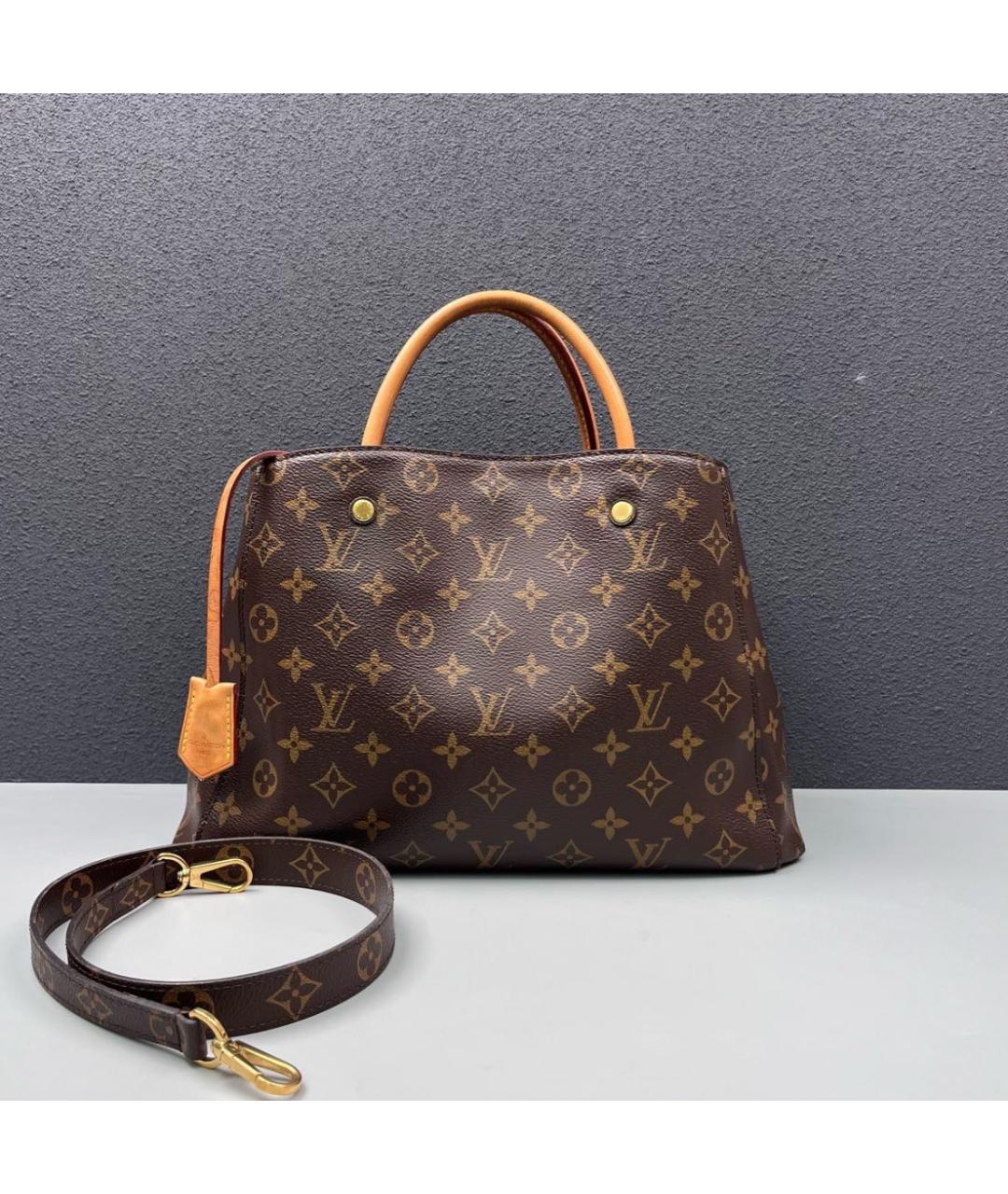 LOUIS VUITTON Коричневая сумка с короткими ручками, фото 4