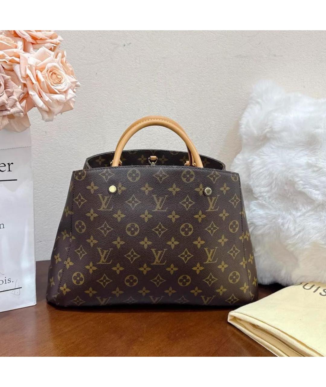 LOUIS VUITTON Коричневая сумка с короткими ручками, фото 2