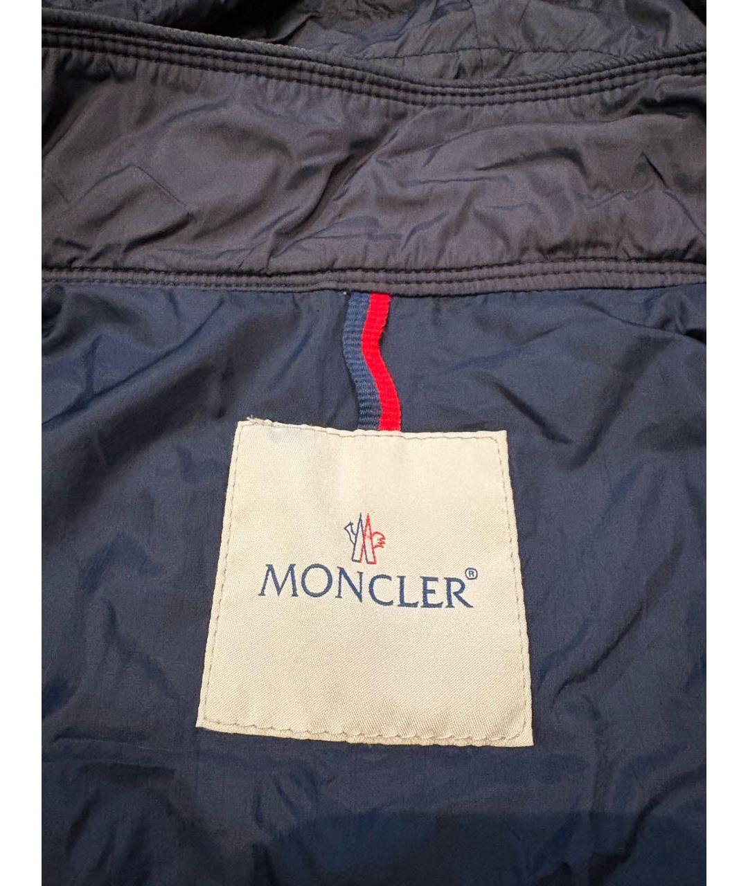 MONCLER Темно-синяя хлопко-эластановая куртка, фото 4