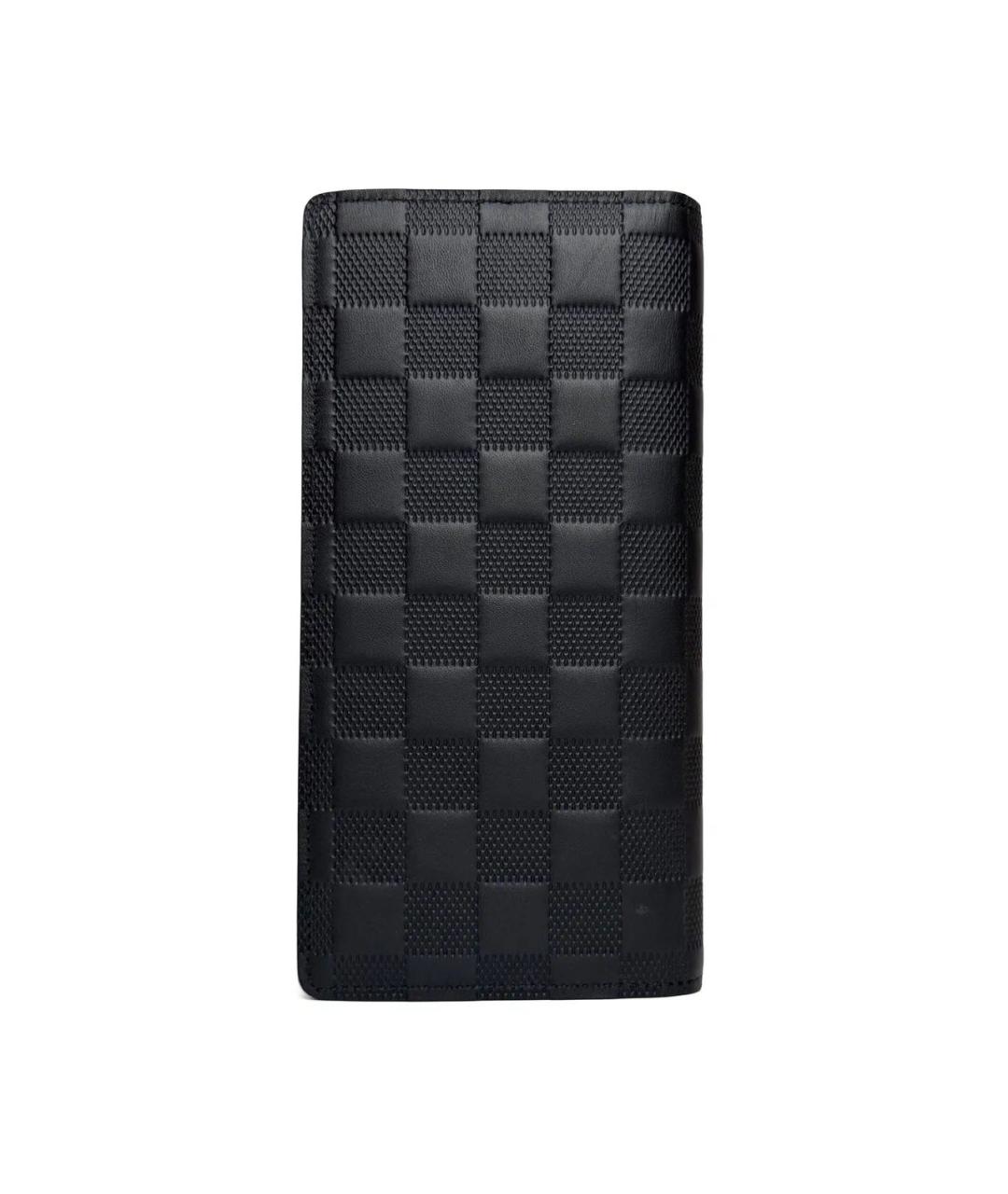 LOUIS VUITTON Черный кожаный кошелек, фото 3